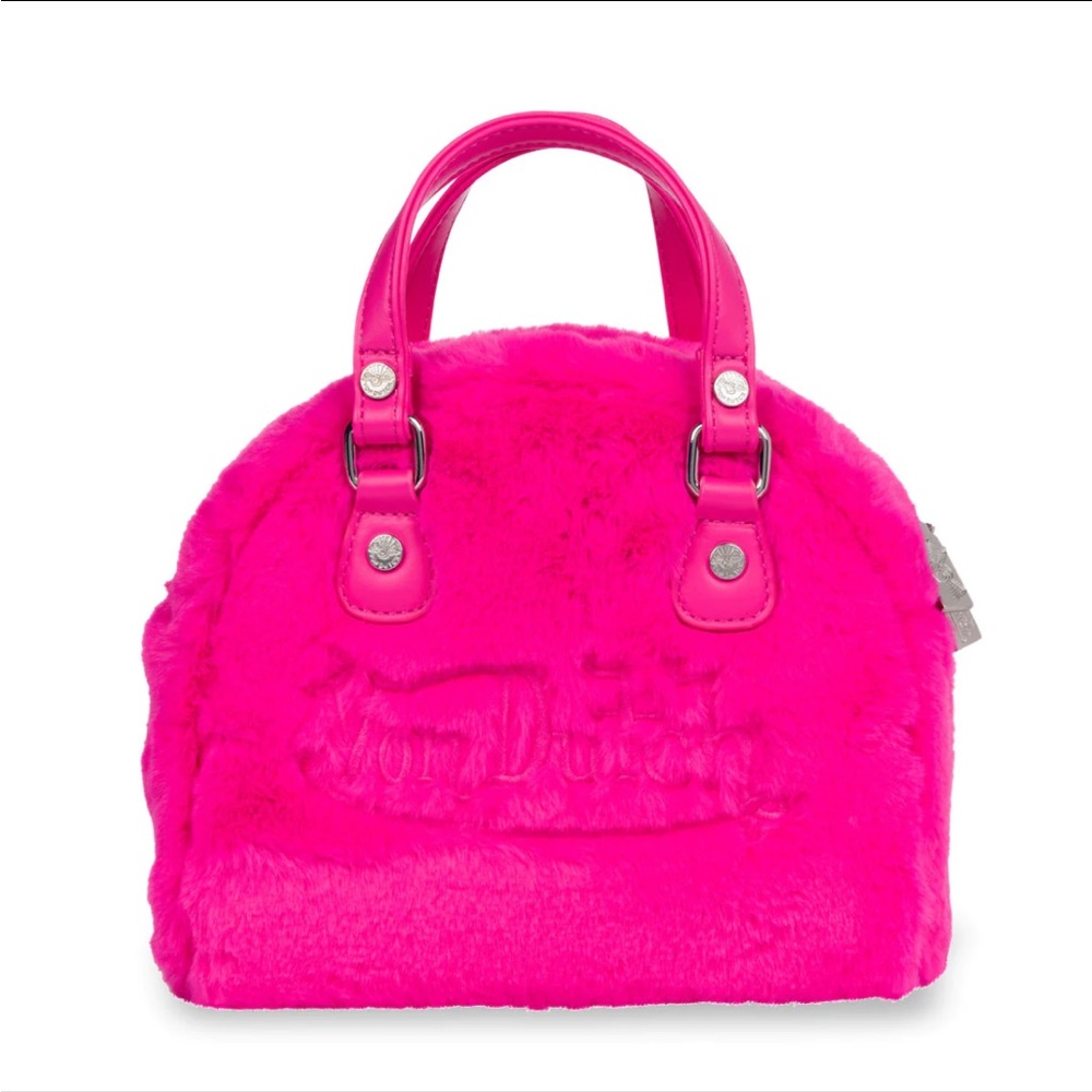 Von Dutch Pink Faux Fur Fluff Bowling Bag Sealed in Box